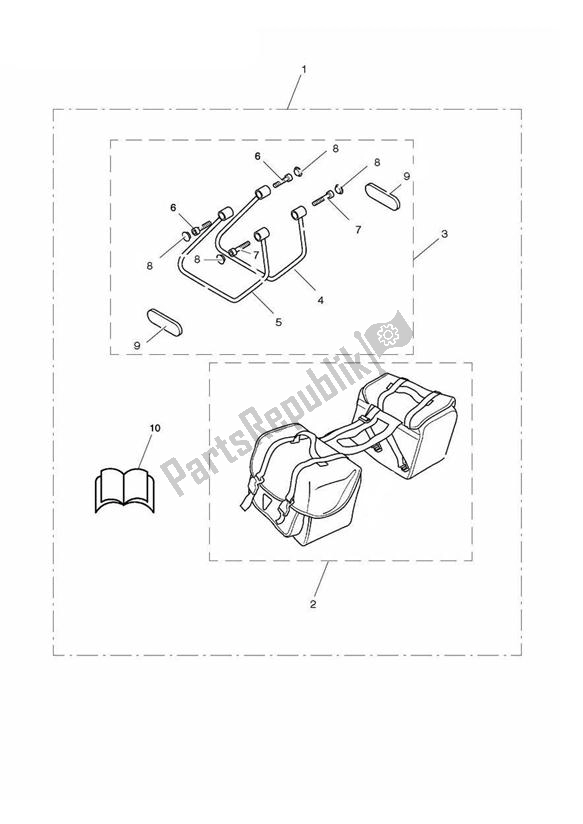 All parts for the Pannier Kit. Soft, Type B of the Triumph America Carburettor 790 2002 - 2007